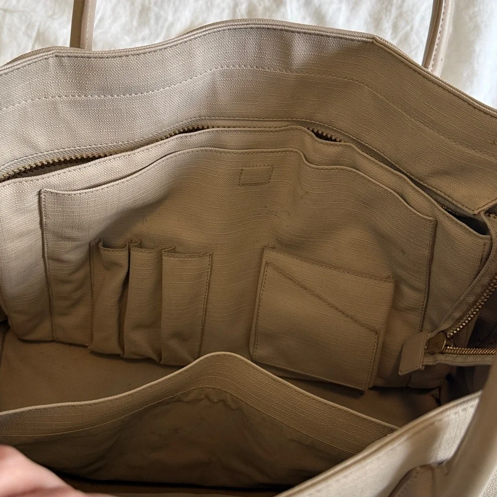 Dagne Dover Legend Laptop Tote in Vegan Leather (Bone with Gold Zipper) - Picture 7 of 11